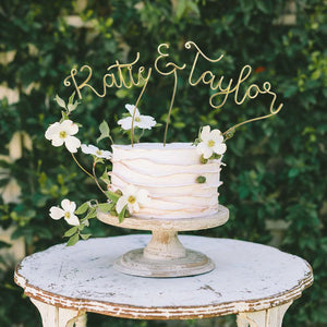 First Name Garden Wedding Cake Topper