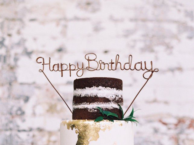 Happy Birthday Wire Cake Topper