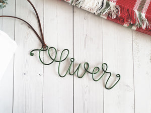 Custom Wire Name Ornament (Oliver)