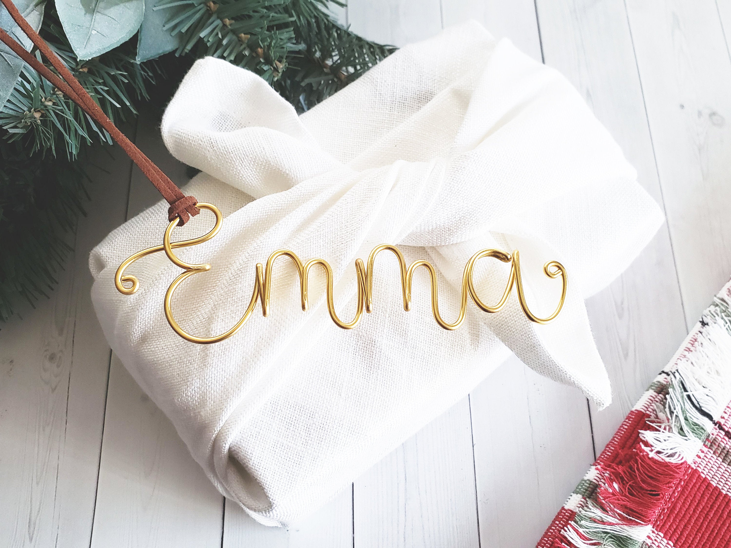 Custom Wire Name Stocking Tags (Emma)