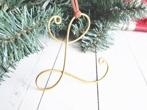Custom Wire Initial Ornament L