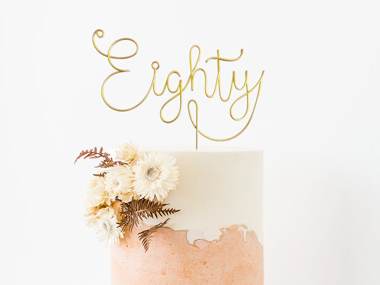 Eighty Wire Number Birthday Cake Topper