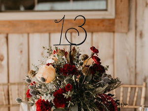 Fairytale Font Wire Table Numbers | Requires a quantity of 5 minimum