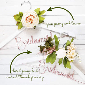 Bride Hanger With Pink Peony Flowers