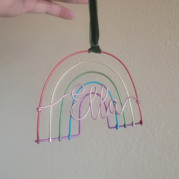 Rainbow Name Wire Ornament