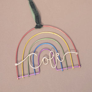 Rainbow Name Wire Ornament