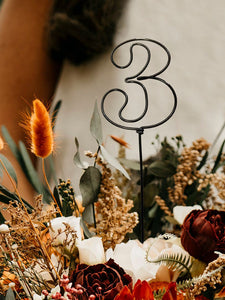 Retro Font Wire Table Numbers | Requires a quantity of 5 minimum