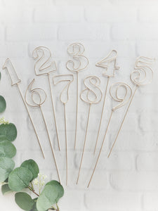 Retro Font Wire Table Numbers | Requires a quantity of 5 minimum