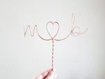 Load image into Gallery viewer, Cursive Initials Wire Cake Topper
