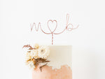 Load image into Gallery viewer, Cursive Initials Wire Cake Topper
