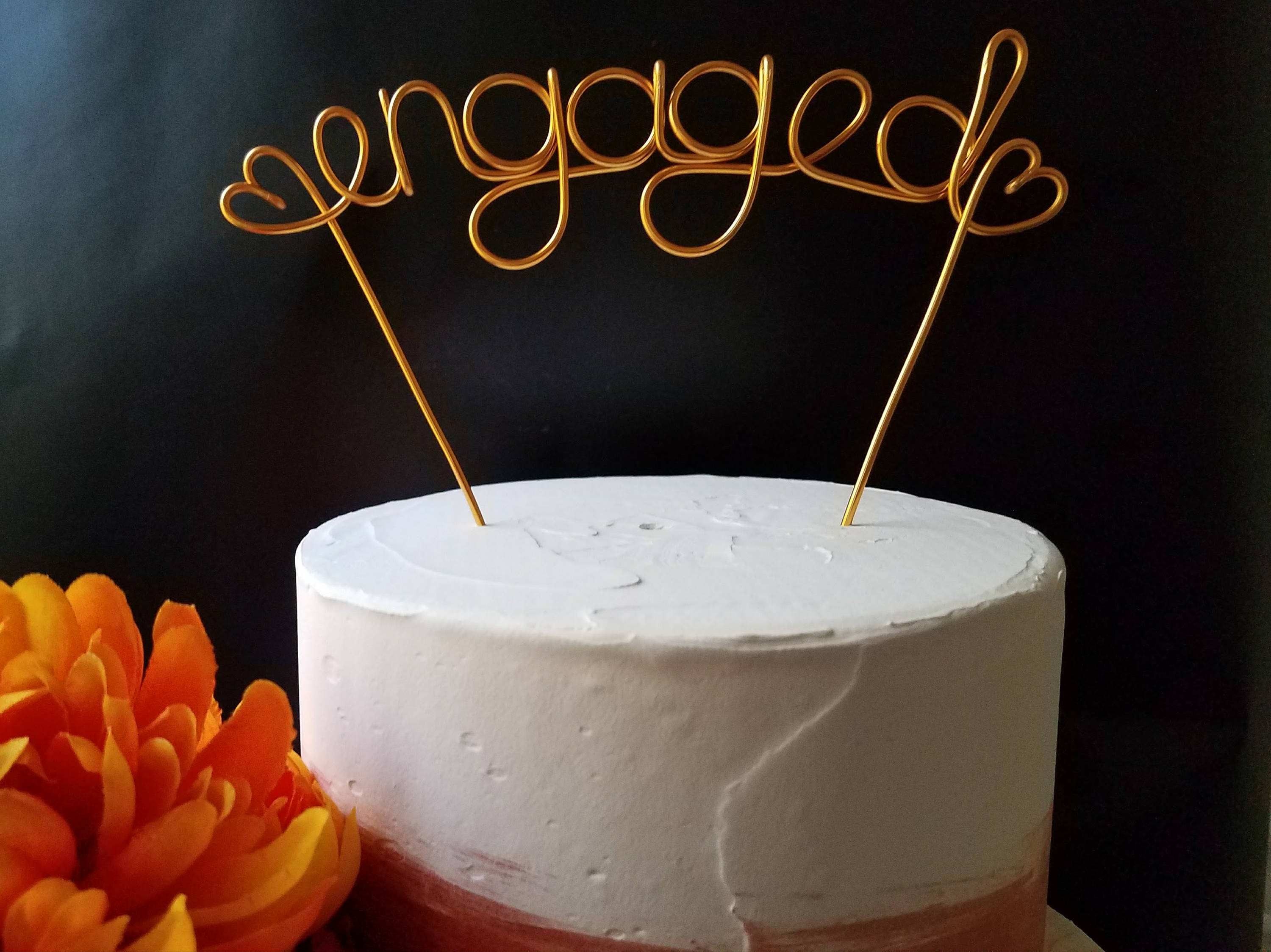 Engaged Rustic Wire Cake Topper
