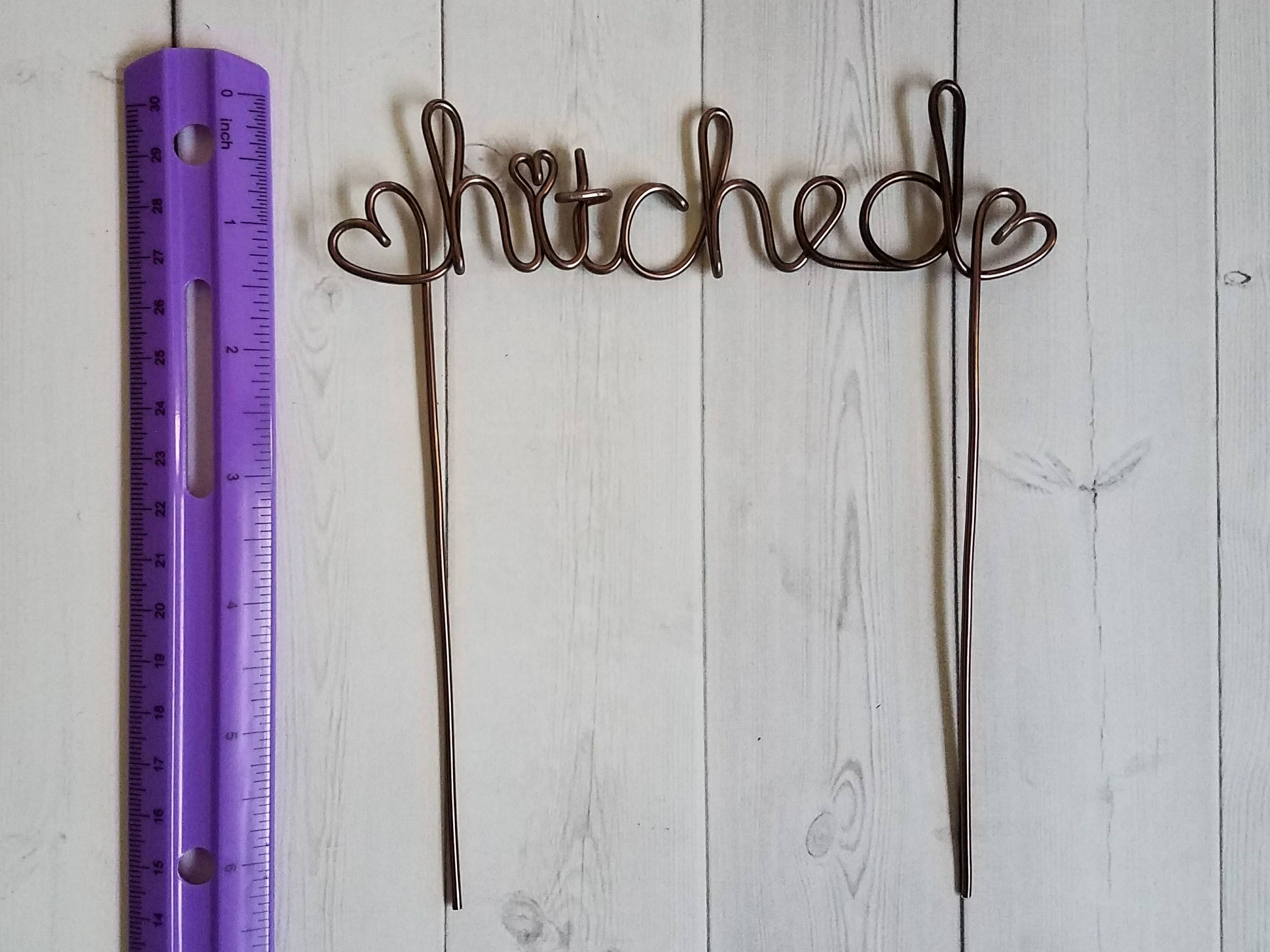 Hitched Rustic Wire Cake Topper