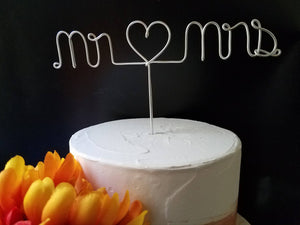 Mr Heart Mrs Rustic Wire Cake Topper
