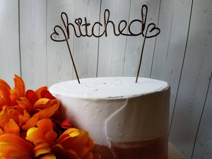 Hitched Rustic Wire Cake Topper