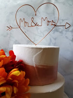 Load image into Gallery viewer, Heart Mr and Mrs Rustic Wire Cake Topper
