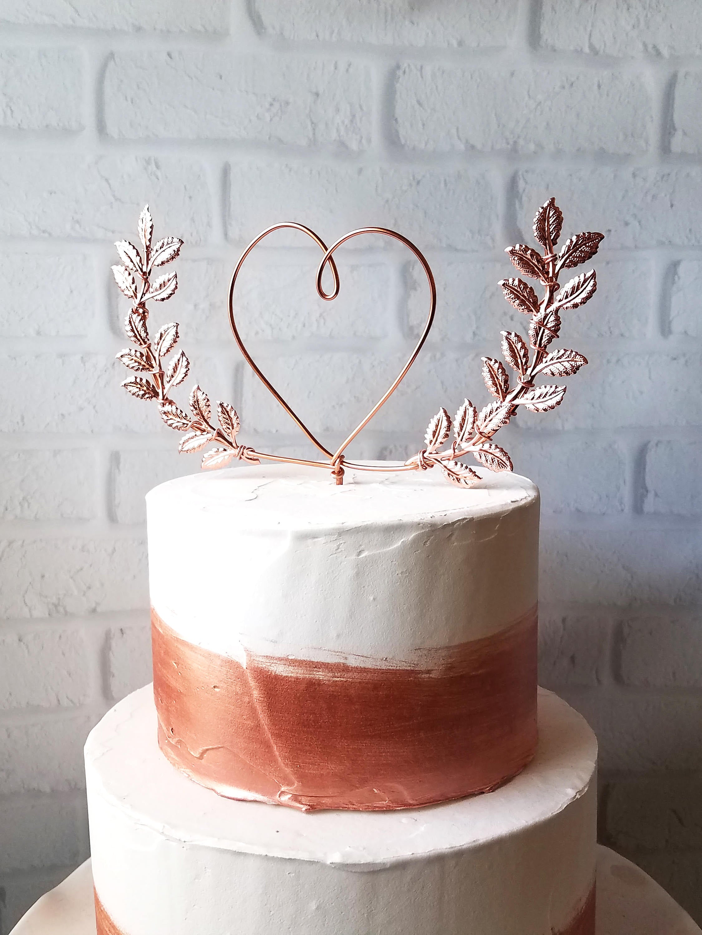 Heart with Laurel Wire Cake Topper
