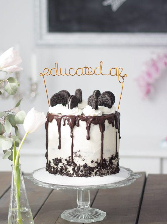 Educated AF Wire Graduation Cake Topper