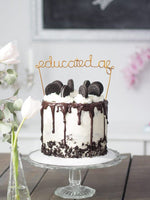 Load image into Gallery viewer, Educated AF Wire Graduation Cake Topper
