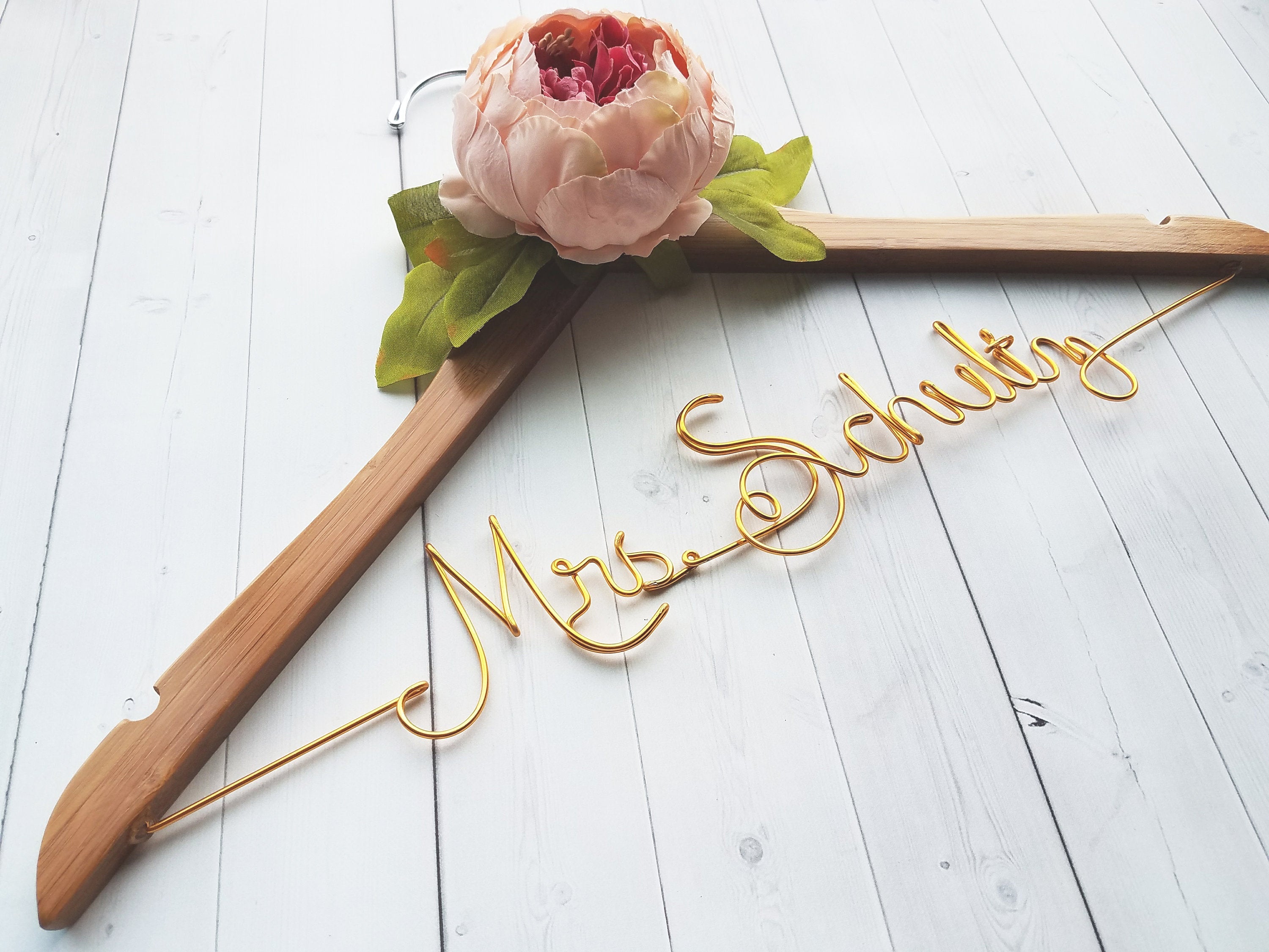 Bridal Wedding Dress Hanger With Pink Peony – Le Rustic Chic Bridal Wedding Dress Hanger With Pink Peony – Le Rustic Chic