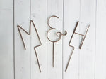 Load image into Gallery viewer, Monogram Initials Rustic Wire Cake Topper
