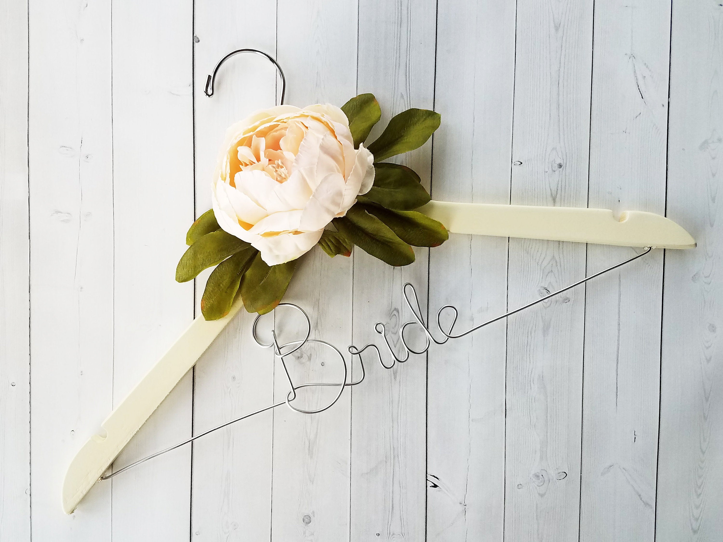 Maid of Honor Hanger With Blue Peony