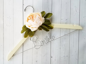 Bride Hanger With White Peony Flower
