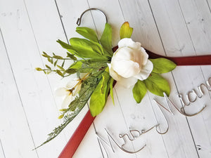 Wedding Hanger White Peony Flowers