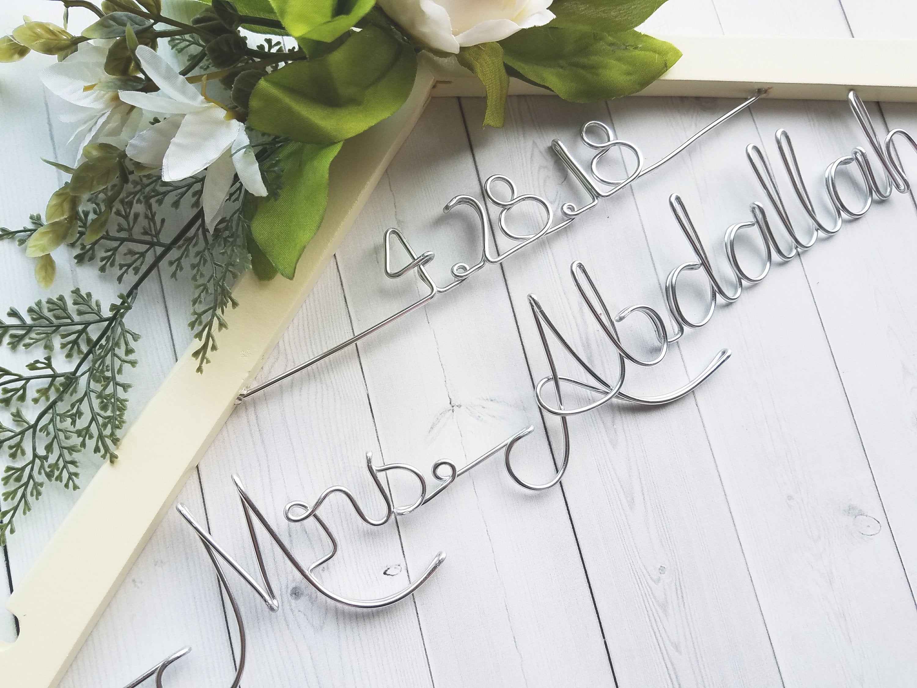 Wedding Hanger With Date Flowers