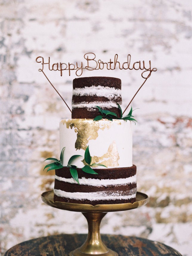 Happy Birthday Wire Cake Topper
