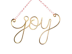 Wire Christmas Ornament - Love Joy Peace - Holiday Decor - Simple Chic Boho - Metal Industrial Reusable - Country Cottage Rustic