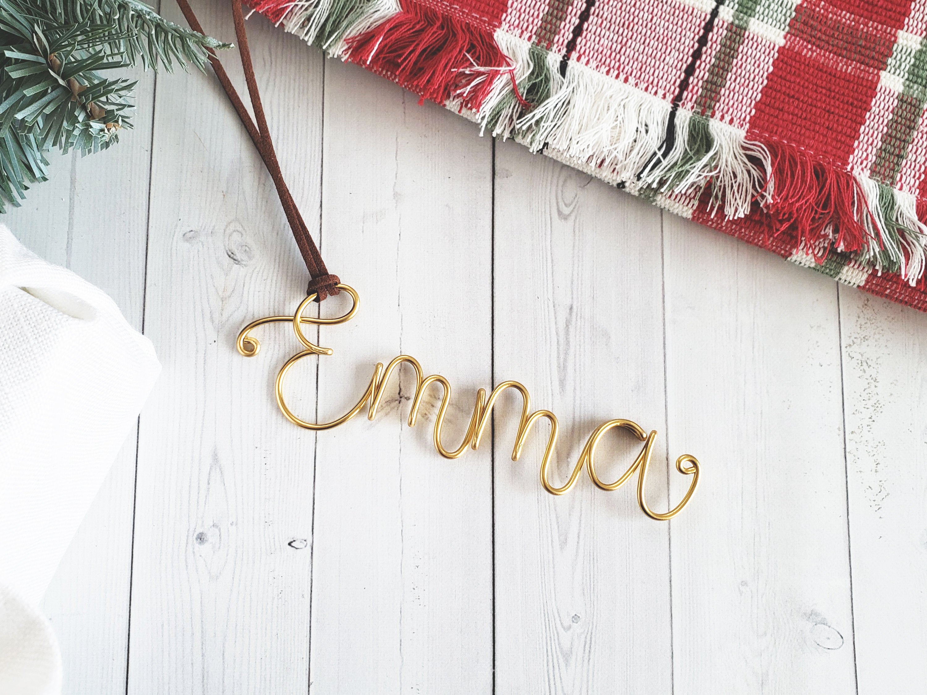 Custom Wire Name Ornament (Emma)