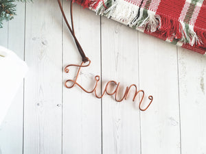 Custom Wire Name Stocking Tag (Liam)