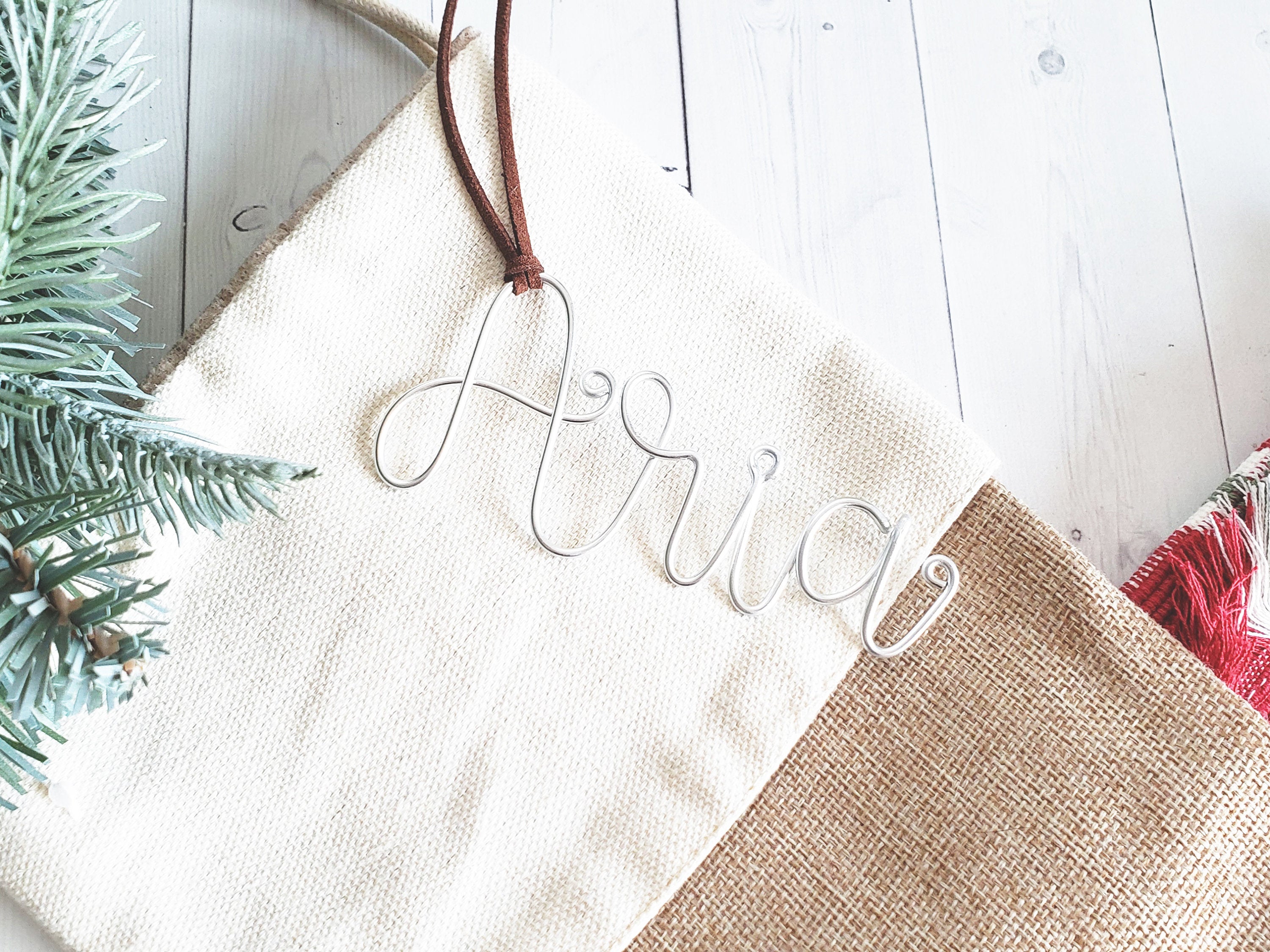 Custom Wire Name Stocking Tag (Aria) – Le Rustic Chic