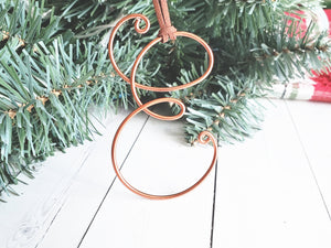 Custom Wire Initial Ornament E
