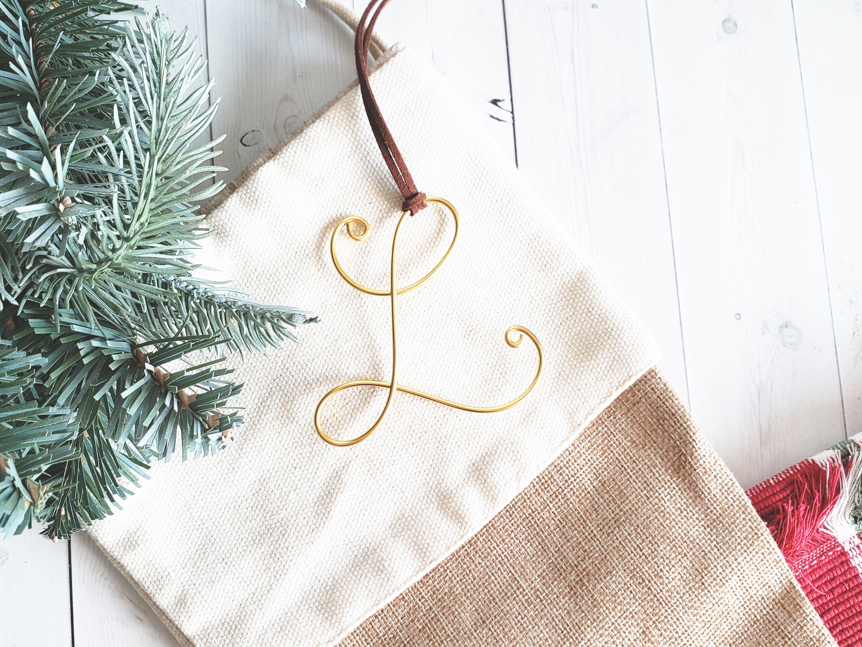Custom Wire Initial Gift Tag L